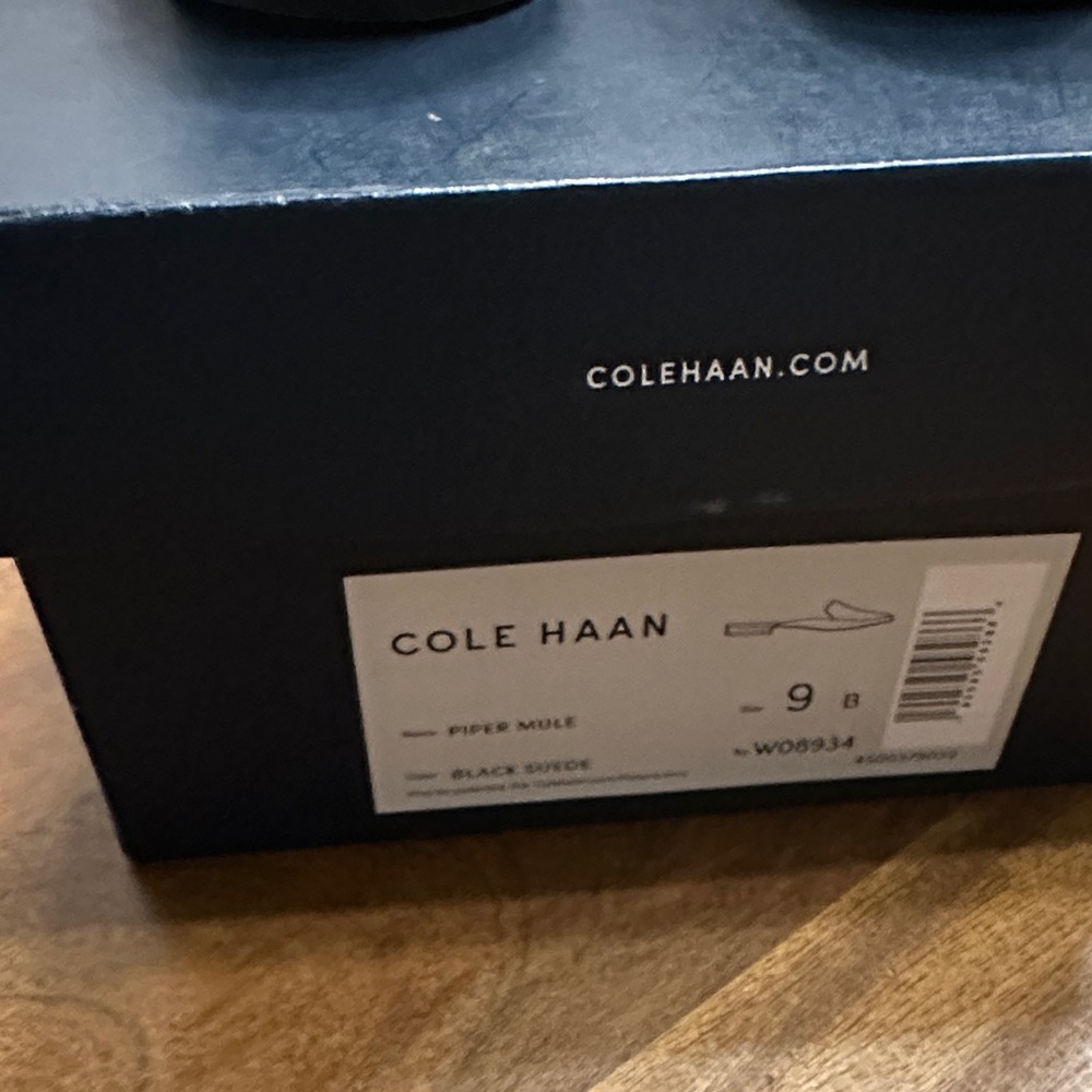Cole Haan Black Suede Pointed Toe Slip-On Mules - Picture 4 of 8